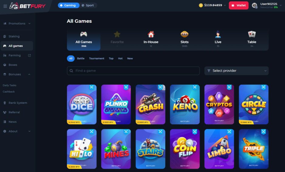 BetFury Casino Lobby BetFury Casino Lobby